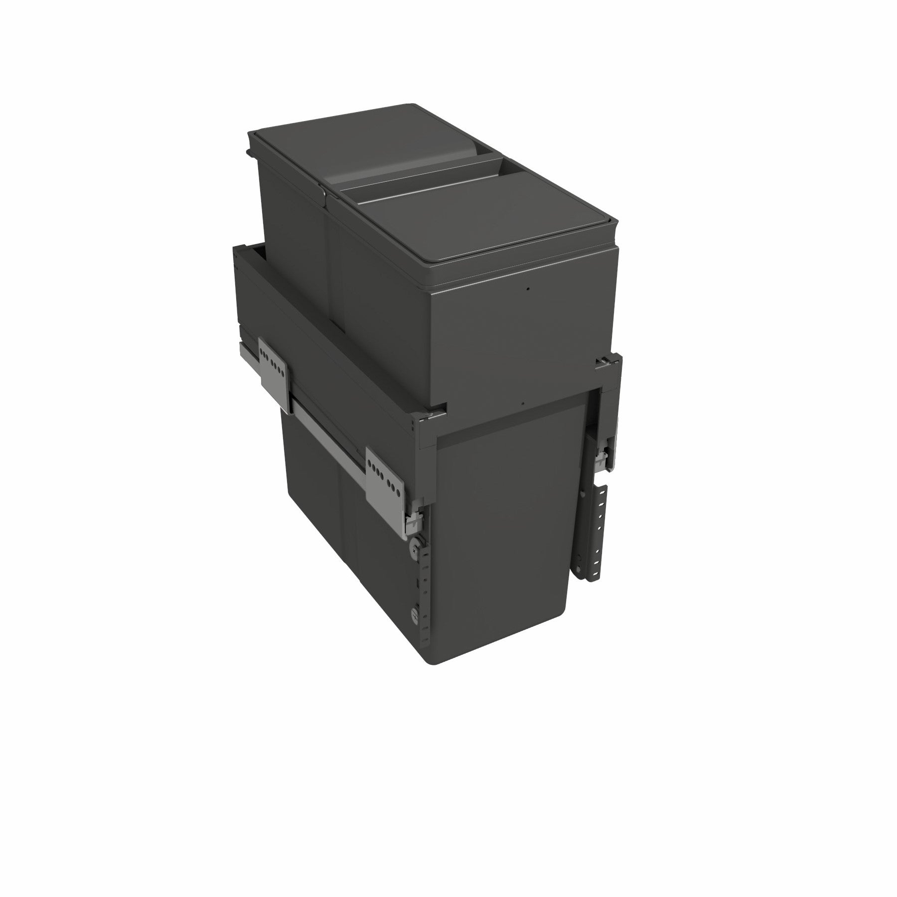 Pull-out waste bin with plastic lid, 1 x 40 litre bin, for 300mm cabinet, Orion Grey 580PL/30-GY