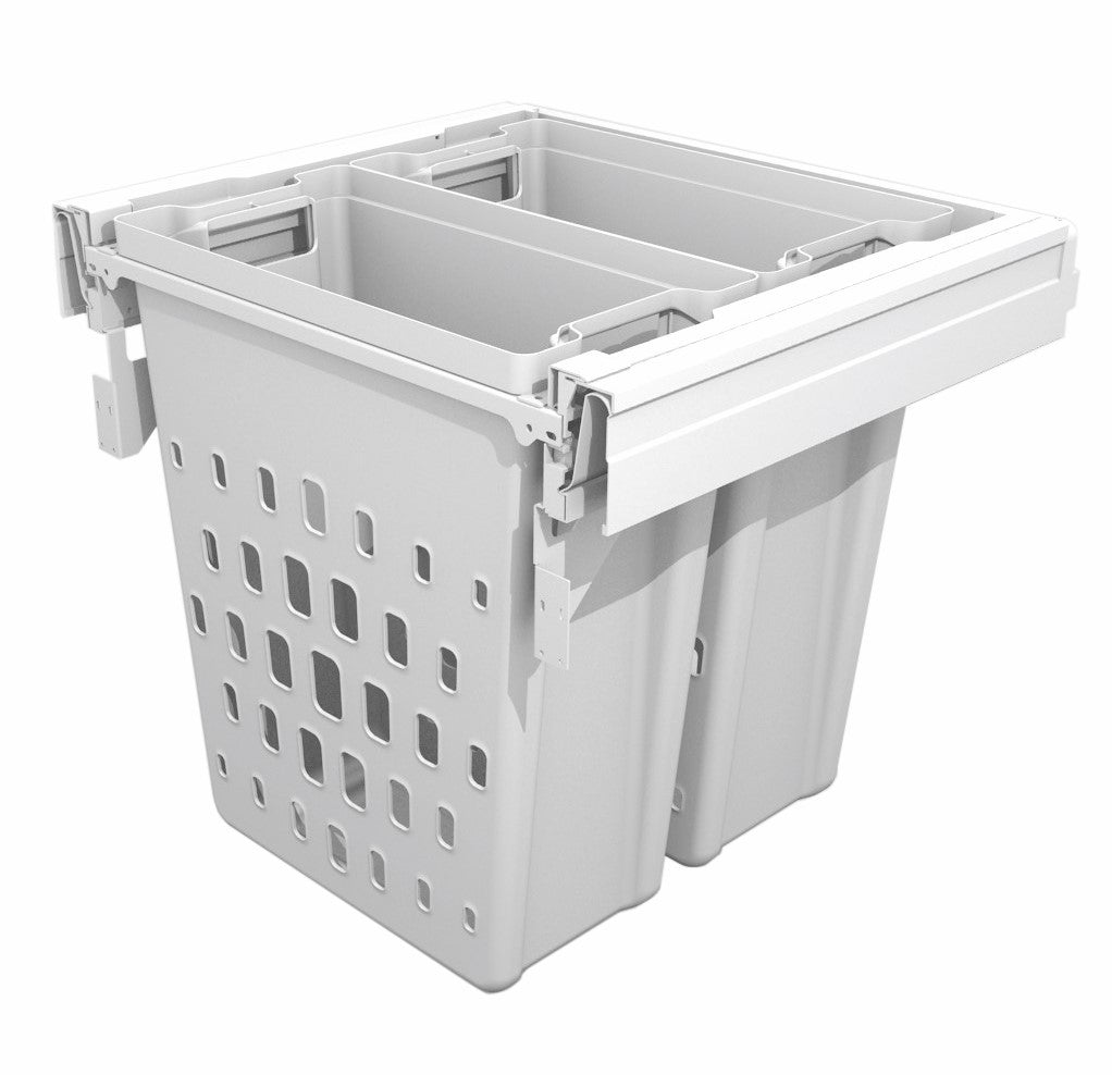 Linea 560 laundry basket,80L for 600mm cabinet,White,c/w Blum Tandembox runners & white steel back 560B/600WH