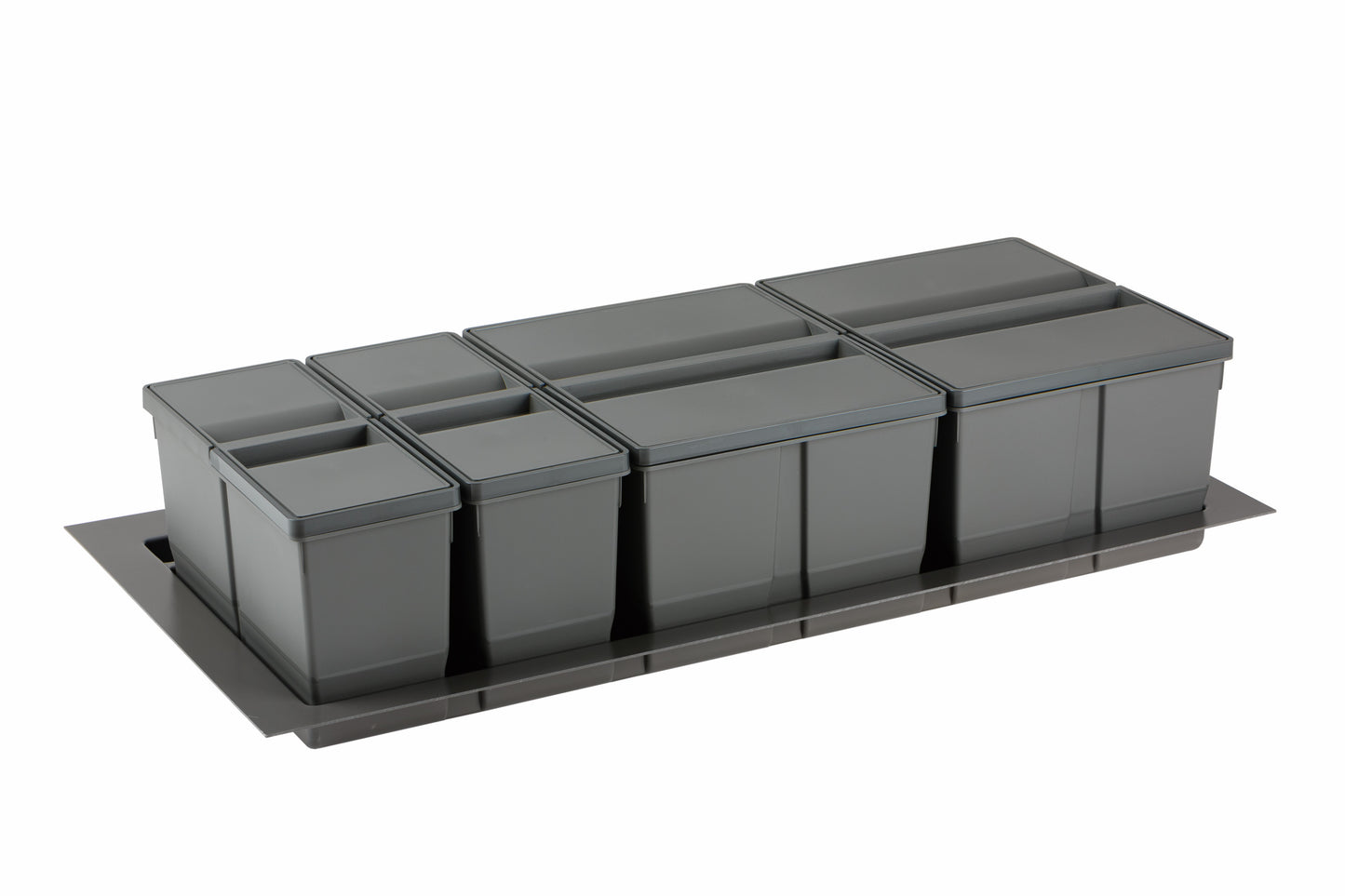 Pull-out waste bin, 2 x 20 litre and 2 x 9 litre bin, for 1000mm cabinet, Orion Grey 9XL/1000-GY