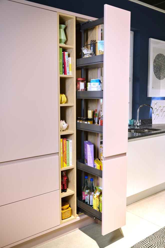 Arena Pure, 400mm full ext larder, anti-slip surface trays, double soft-close/soft-open, 1800-2200mm-KAPLF400FEA