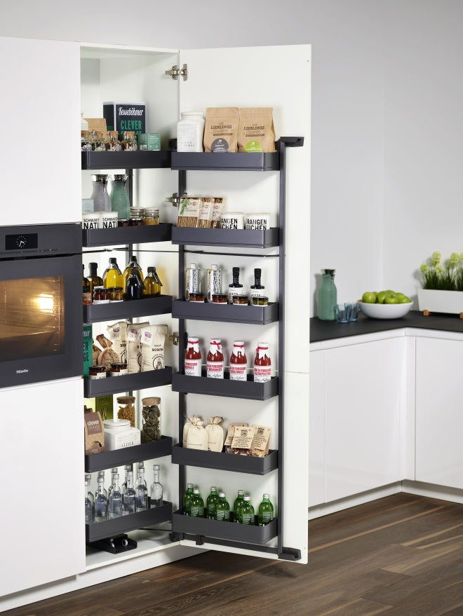 Arena Pure, tandem larder unit with anti-slip trays and soft-close, 600mm wide, 1700mm high-KAPTLF600