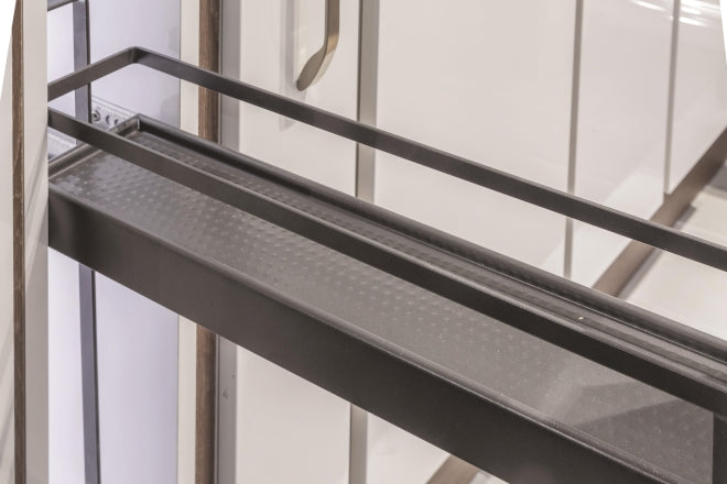 Style Anthracite, base unit pull-out, 150mm wide, with upgrade runner-K2SABP150A