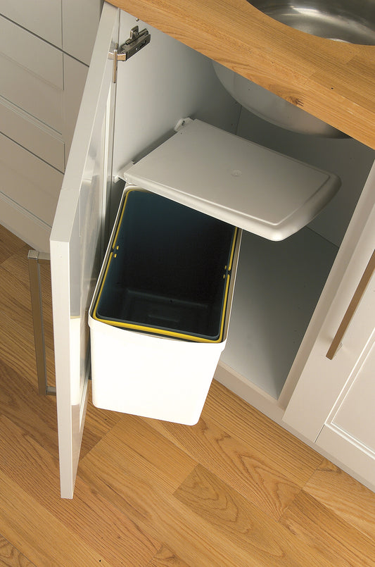 Under sink waste bin, 16 litre, white-201WH