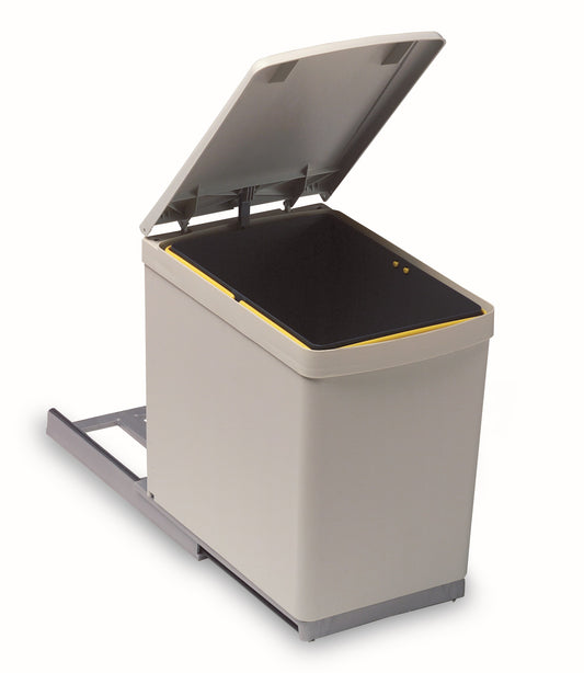 Pull-out waste bin, 16L, plastic, light grey-280GY